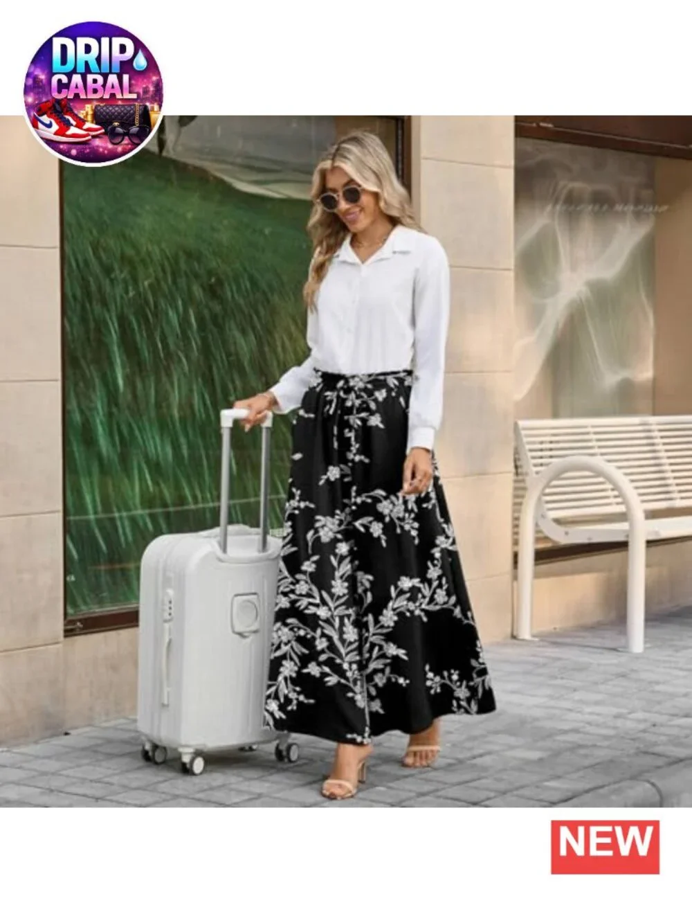 Wide Leg Palazzo Pants for Women - Flow Loose Fit High Waist Pocket Slacks